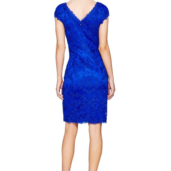 NEW Tadashi Shoji Parker Dress Elegant Blue Lace Size 6 - Picture 2 of 6